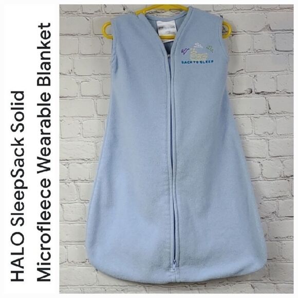HALO Sleepsack FLEECE Wearable Blanket TOG 1.0 Sleeper BLUE Small 0-6M 10-18lbs - Picture 2 of 8
